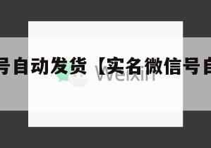 实名微信号自动发货【实名微信号自动发货吗】